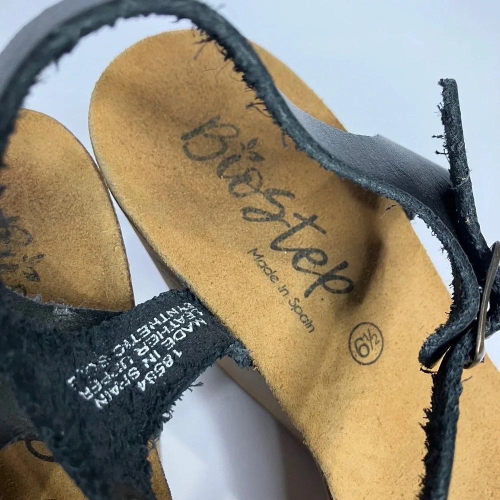 Biostep wedge Sandals calf hair animal print straps women's size 6.5 summer boho
